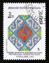 Postage stamp Laos, 1988. Decorative Stencil Pattern art from Laos