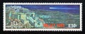 Postage stamp Laos, 1986. Halley Comet over Athens