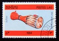 Postage stamp Laos 1984. Hand drum instrument