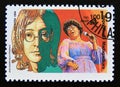 Postage stamp Madagascar 1994. John Lennon, Ella Fitzgerald