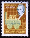 Postage stamp Magyar, Hungary, 1981, 200th Birth Anniversary of George Stephenson 1781 - 1848 Royalty Free Stock Photo