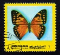 Postage stamp Manama, 1972. Aega Morpho Morpho aega butterfly