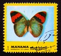 Postage stamp Manama, 1972. Gold Banded Forester Euphaedra neophron butterfly