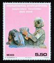 Postage stamp Mexico, 1980. Chac-Mool Prehispanic Monument