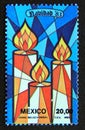 Postage stamp Mexico, 1983. Christmas 1983 Candles