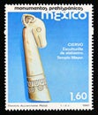 Postage stamp Mexico, 1981. Deer head sculpture