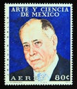 Postage stamp Mexico, 1973. JoaquÃ­n Gallo geographer and astronomer portrait