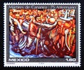 Postage stamp Mexico, 1981. Martyrs of Cananea Painting by David Alfaro Siqueiros