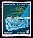 Postage stamp Mexico, 1980. Serpent, Mayan Temple