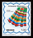 Postage stamp Mexico, 1980. Textiles A serape with fringe, and swaths of color