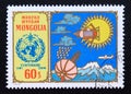 Post stamp Mongolia, 1973, Centenary of World Meteorological Organization