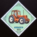 Postage stamp Mongolia, 1982, Renault TX-145-14, France tractor