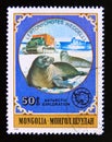 Postage stamp Mongolia, 1980. Wedell Seal Leptonychotes weddellii