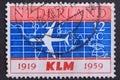 Post stamp from the Netherlands 1959. KLM 40 years celebratioon