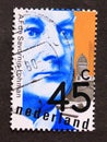 Post stamp printed in Netherlands portrait of Alexander de Savornin Lohman