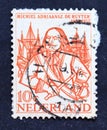 Post stamp printed in Netherlands shows Michiel de Ruyter Royalty Free Stock Photo