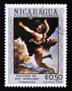 Postage stamp Nicaragua, 1984. Ganymede Abducted by the Eagle painting