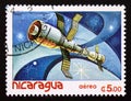 Postage stamp nicaragua, 1982. Satellites, space vehicles