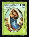 Postage stamp Nicaragua, 1983. Sistine Madonna painting