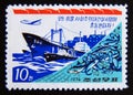 Postage stamp North Korea, 1974. Fishing industry