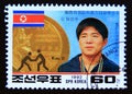 Postage stamp North Korea, 1992. Gold medal winner Barcelona Olympic Games portrait
