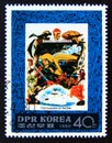 Postage stamp North Korea, 1980. Jacques Yves Cousteau
