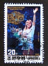 Postage stamp North Korea, 1990. Steffi Graf Royalty Free Stock Photo