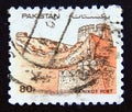 Postage stamp Pakistan, 1986. Rani Kot Fort ancient ruin