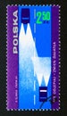 Postage stamp Poland, 1969. Lower your lights Roadsafety Royalty Free Stock Photo