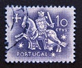 Postage stamp Portugal 1953. Knight on horseback from the seal of King Dinis