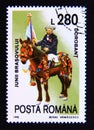 Postage stamp Romania, 1995. Dorobant horse rider