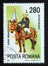 Postage stamp Romania 1995. Dorobant horseman