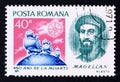 Postage stamp Romania, 1971. Magellan and ships Royalty Free Stock Photo