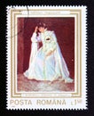 Postage stamp Romania, 1990. Woman in Blue, painting by Ion Andreescu