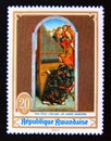 Postage stamp Rwanda, 1969. Angels Concert by van Eyck Painting