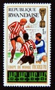 Postage stamp Rwanda, 1970. Football Heading the ball