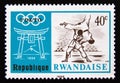 Postage stamp Rwanda, 1968. Judo sport