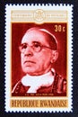Postage stamp Rwanda, 1975. Pope Pius XII portrait