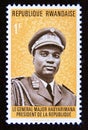 Postage stamp Rwanda, 1974. President JuvÃÂ©nal Habyarimana