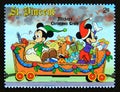 Postage stamp Saint Vincent 1988. Morty and Ferdy in a Wagon with Toys