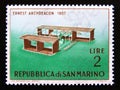 Postage stamp San Marino, 1962. Archdeacon Voisin Boxkite float glider