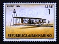 Postage stamp San Marino, 1962. Wright Type A Biplane