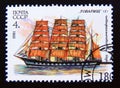 Postage stamp Soviet union, CCCP 1981. Four masted Barque Tovarishch