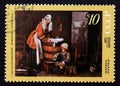 Postage stamp Soviet Union, USSR 1971. The Washerwoman, Chardin painting