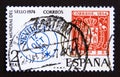 Postage stamp Spain 1974. 1854 stamp and seville postmark