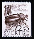 Postage stamp Sweden 1987. Hermit Beetle Osmoderma eremita insect