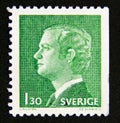 Postage stamp Sweden 1978. King Carl XVI Gustaf profile portrait