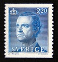 Postage stamp Sweden 1988. King Carl XVI Gustaf profile portrait