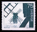 Postage stamp Sweden 1971. Old Windmills on Ãâland Royalty Free Stock Photo