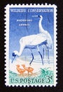 Postage stamp United States of America, USA 1957. Whooping Crane Grus americana Royalty Free Stock Photo